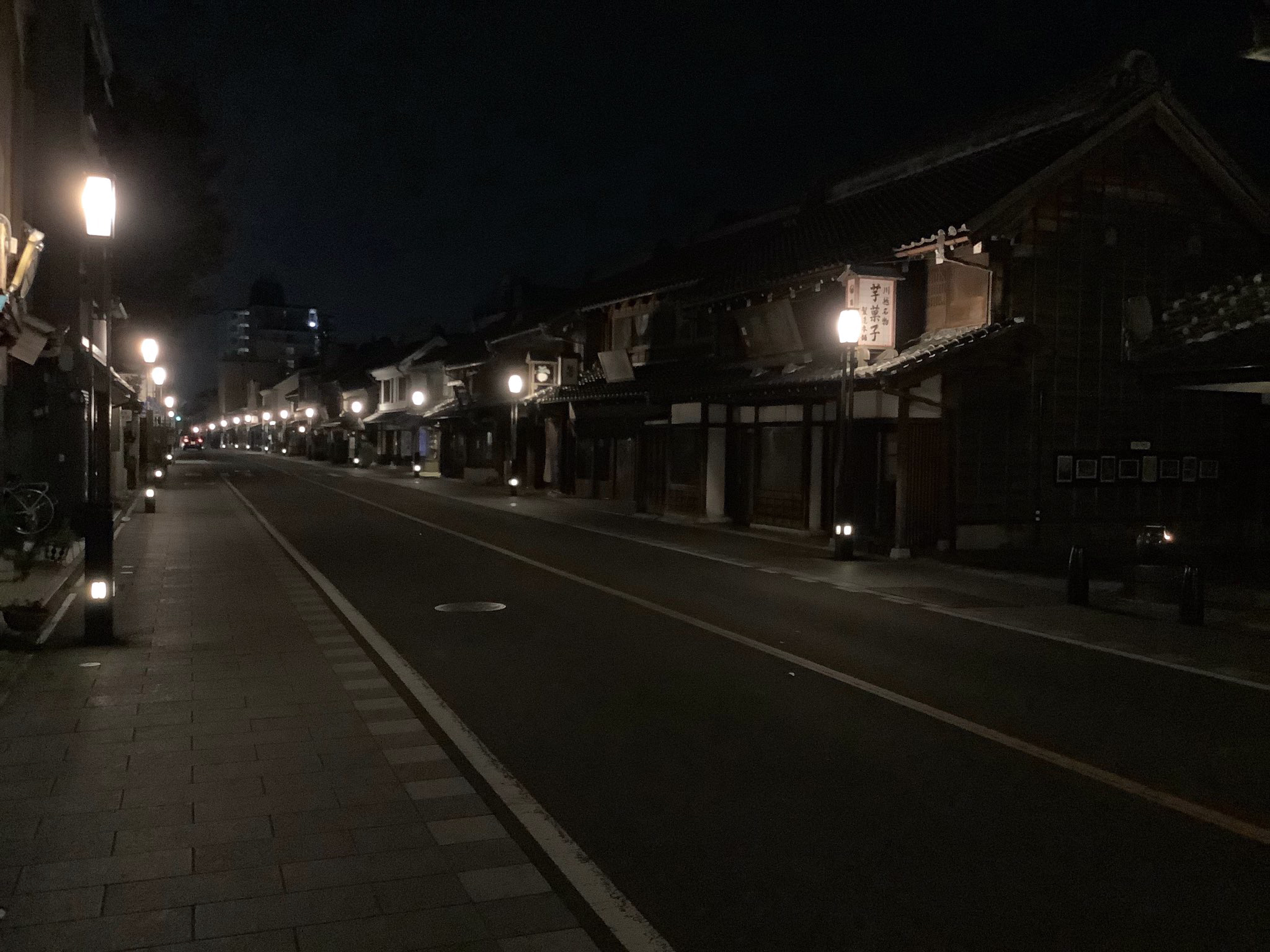 Ichiban-gai Street in the night