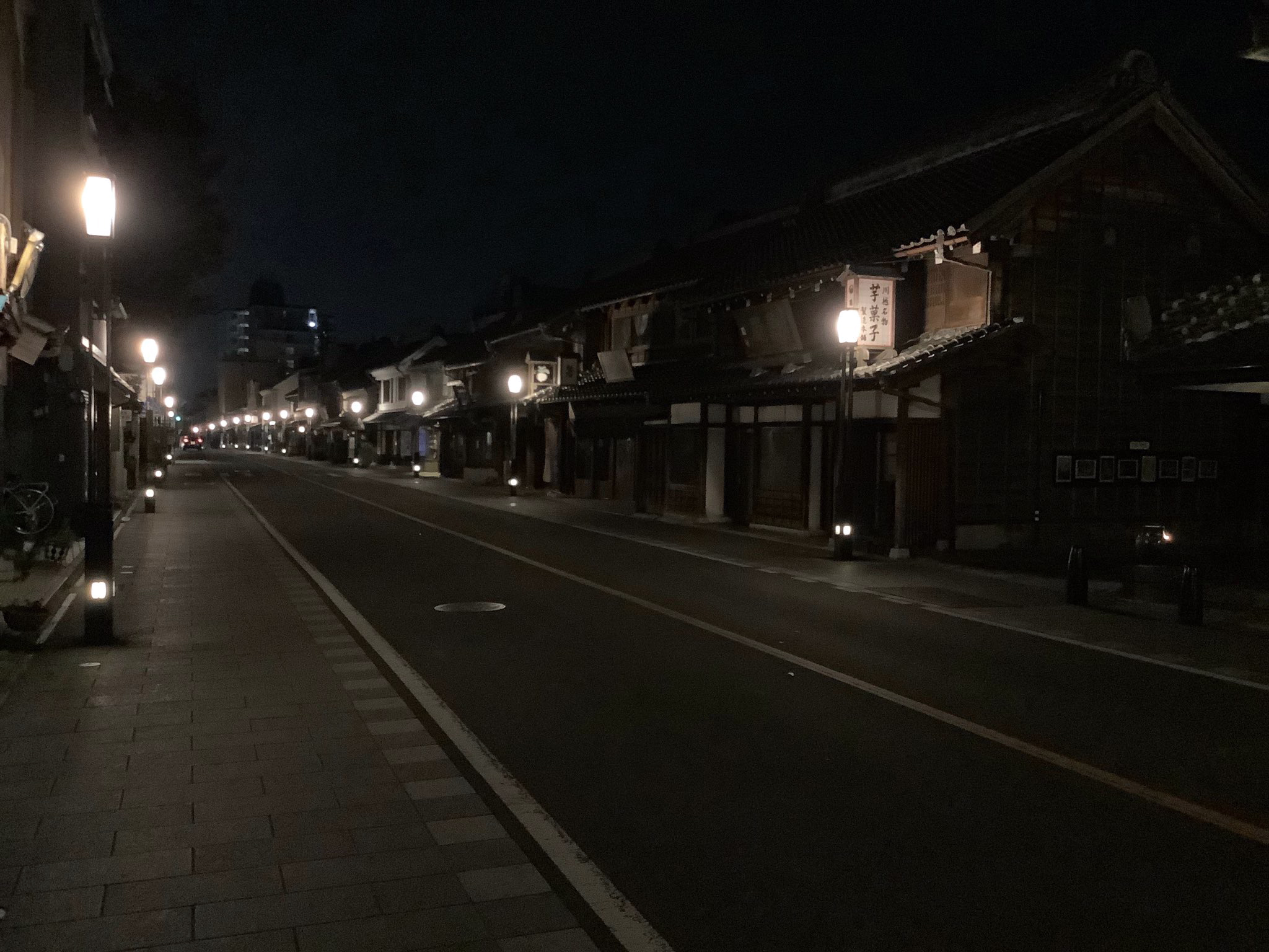 夜の一番街（蔵造の町並み）